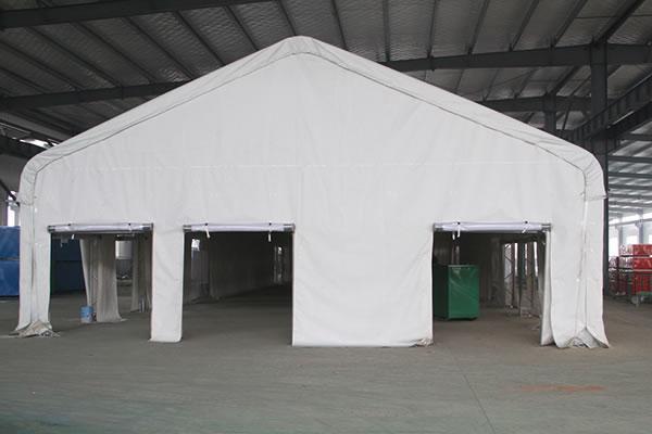 Carpa de trabajo con techo de lona