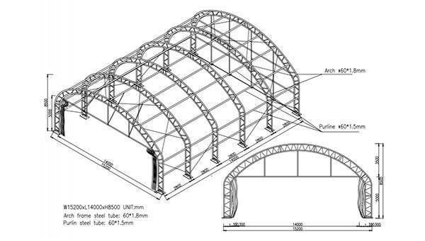 Carpa para aviones de PVC