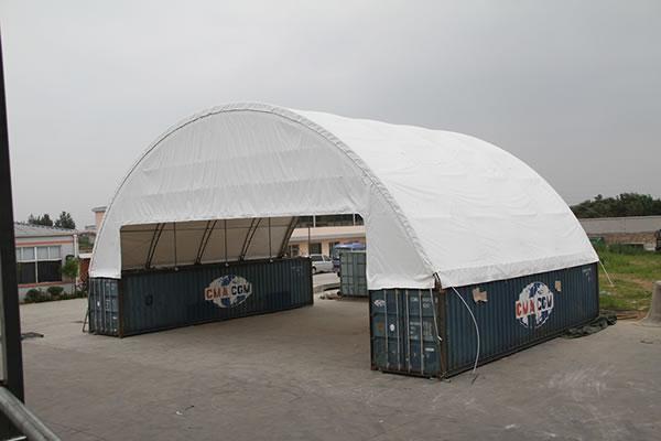 Carpa para contenedores de PVC con marco de acero galvanizado